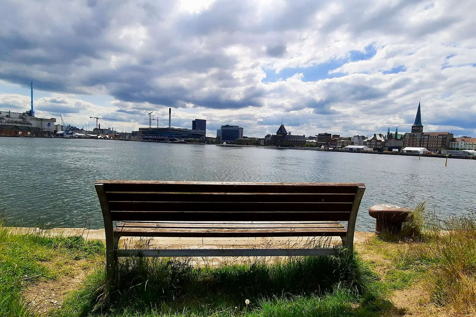 Aarhus harbour and city skyline from Pier 2