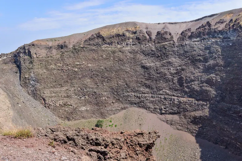 The crater rim of Mount Vesuvius