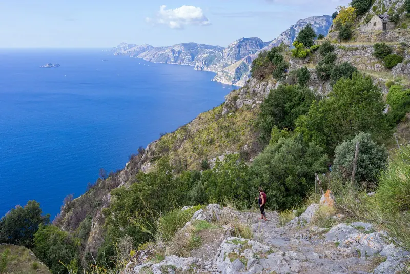 The Path of the Gods trail high above the Amalfi Coast