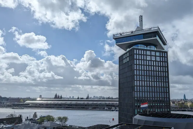 The A'DAM Tower across the IJ from central Amsterdam