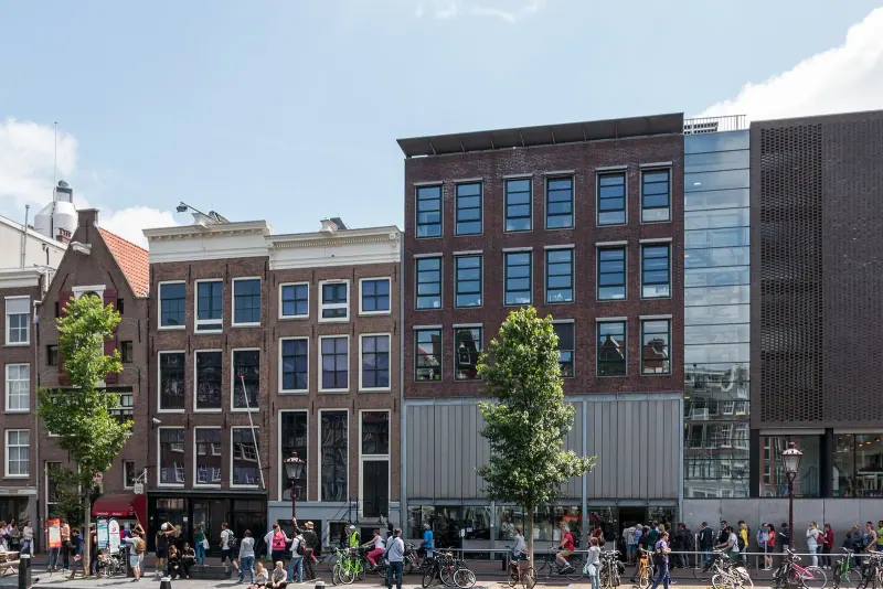 The Anne Frank House and its museum building on Prinsengracht