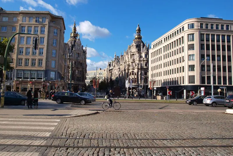 A street in Antwerp's diamond district near Centraal