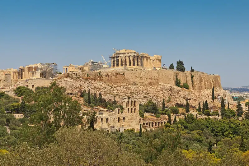 The Acropolis hill with the Parthenon on top