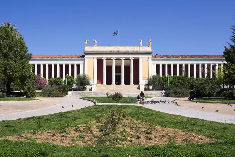 The columned facade of the National Archaeological Museum