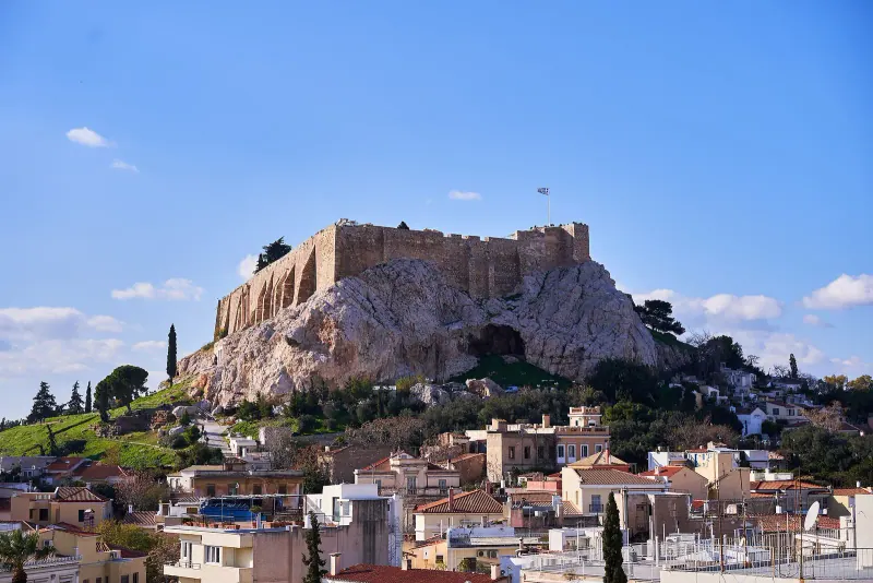The Acropolis above the houses of Plaka