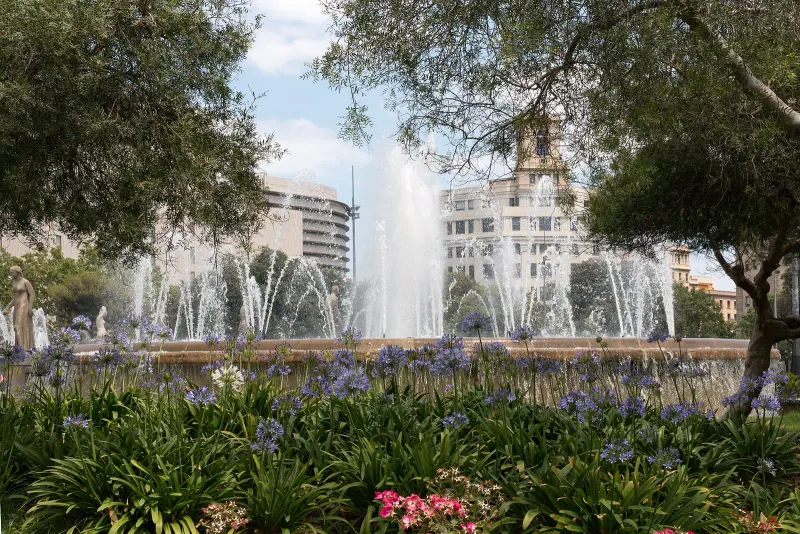 Fountains in Plaça de Catalunya, Barcelona