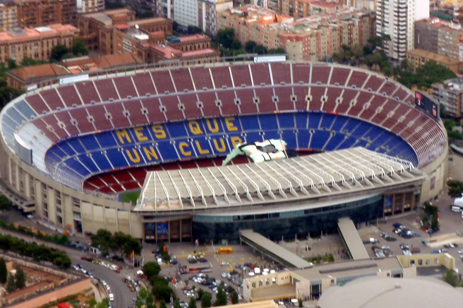 The Camp Nou stadium seen from above