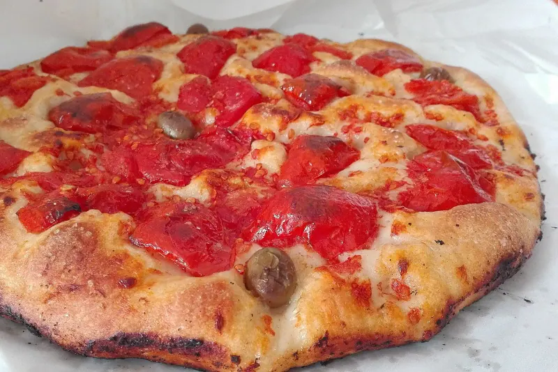 Focaccia barese fresh from the oven