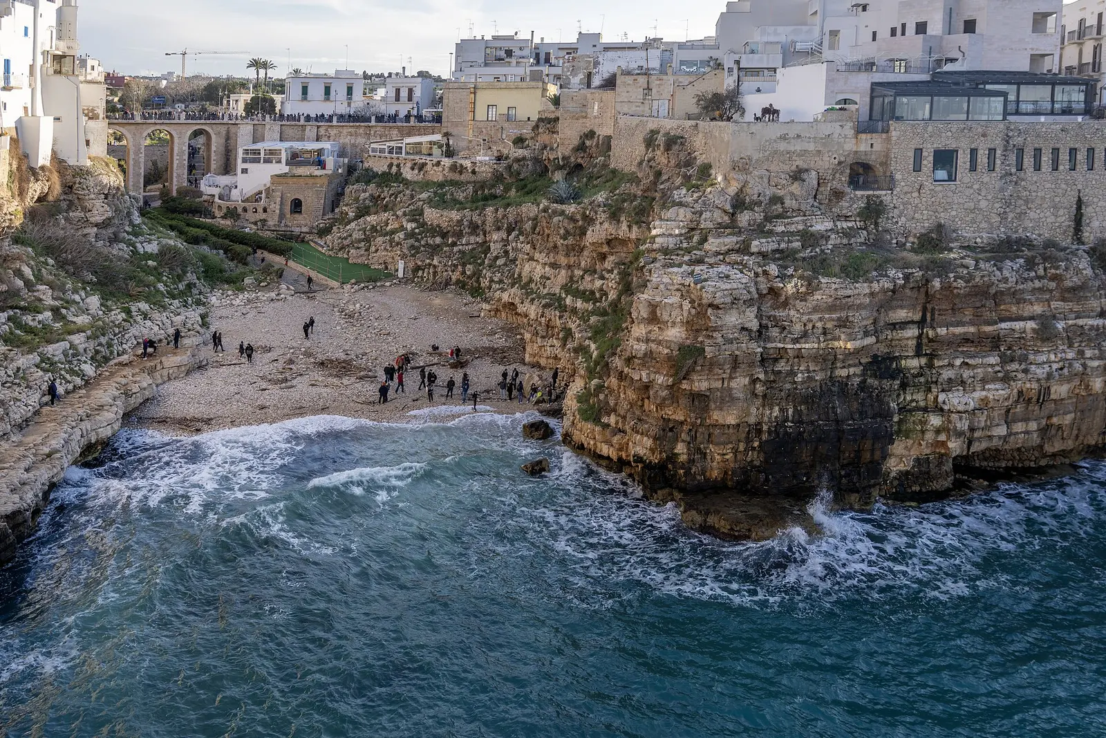 Lama Monachile beach in Polignano a Mare