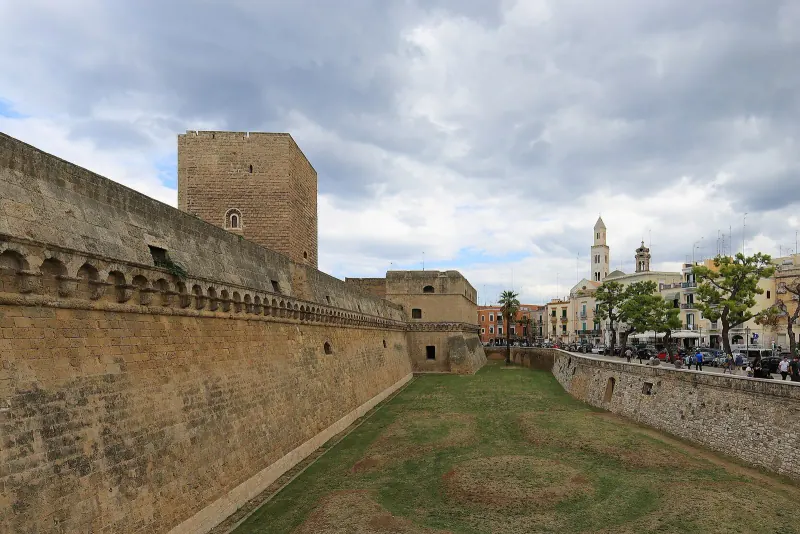 Bari's castle and old town from above