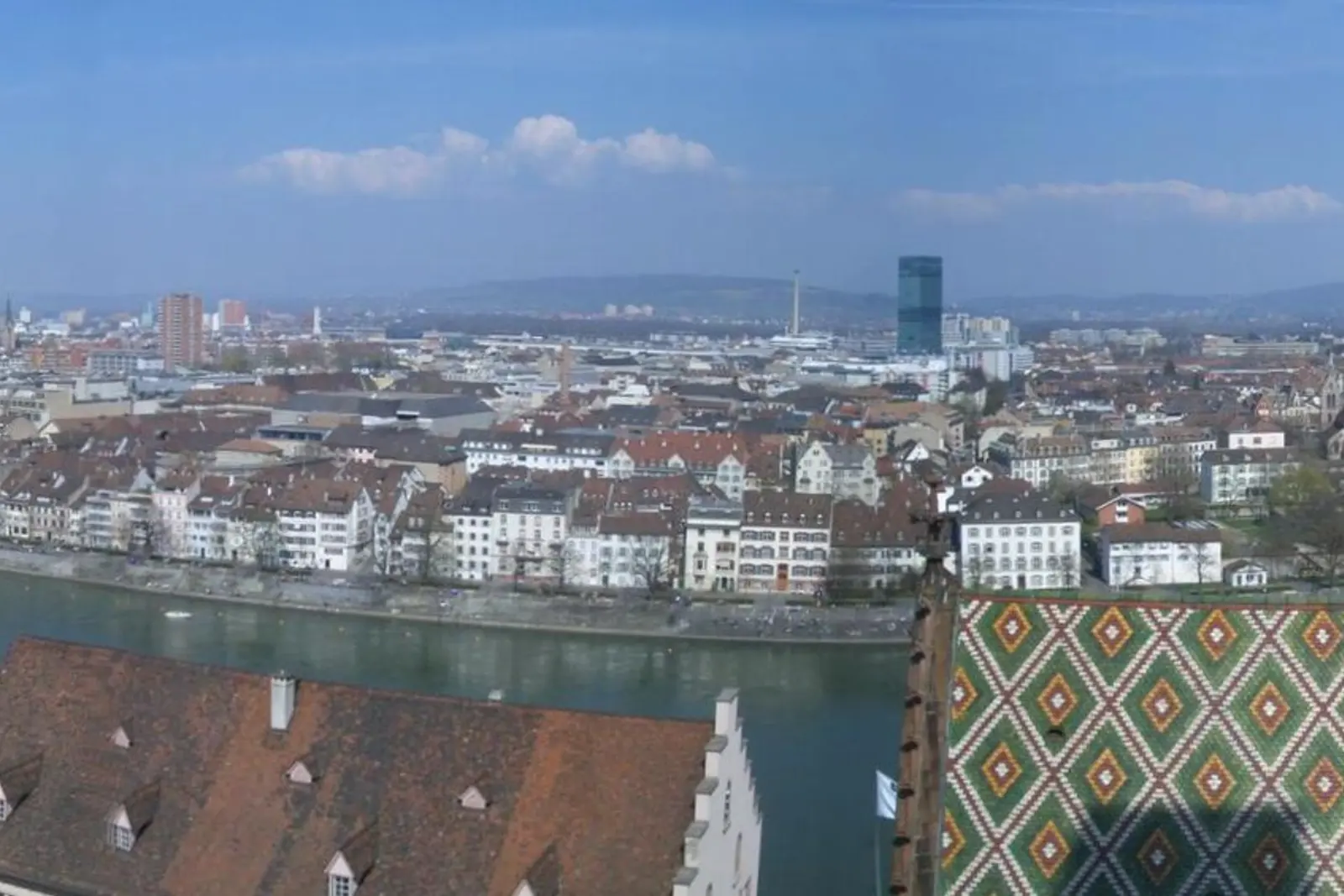 A panorama of Basel's old town and the Munster