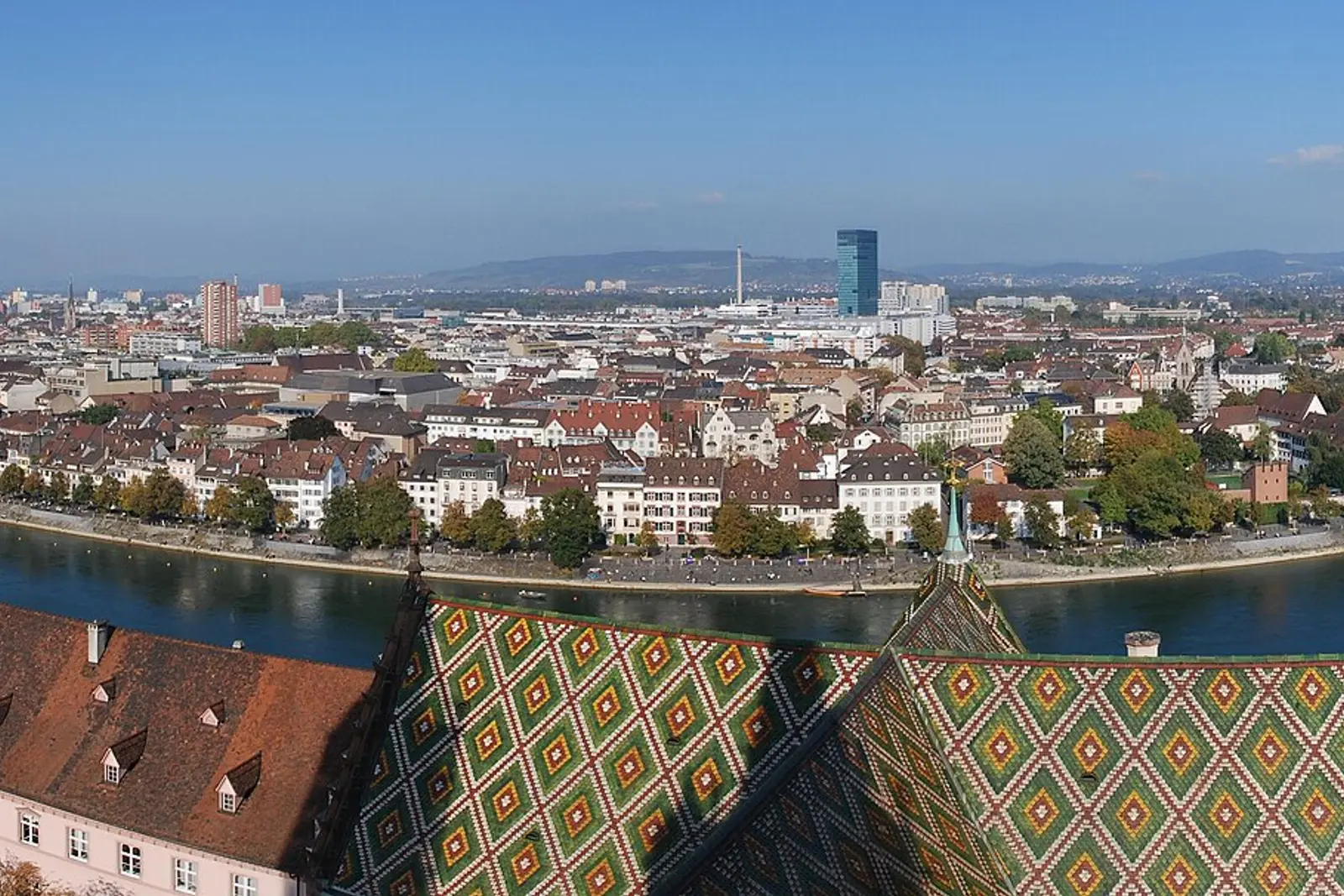 A panorama of Basel on the Rhine