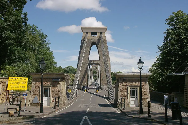 The Clifton Suspension Bridge spanning the Avon Gorge in Bristol