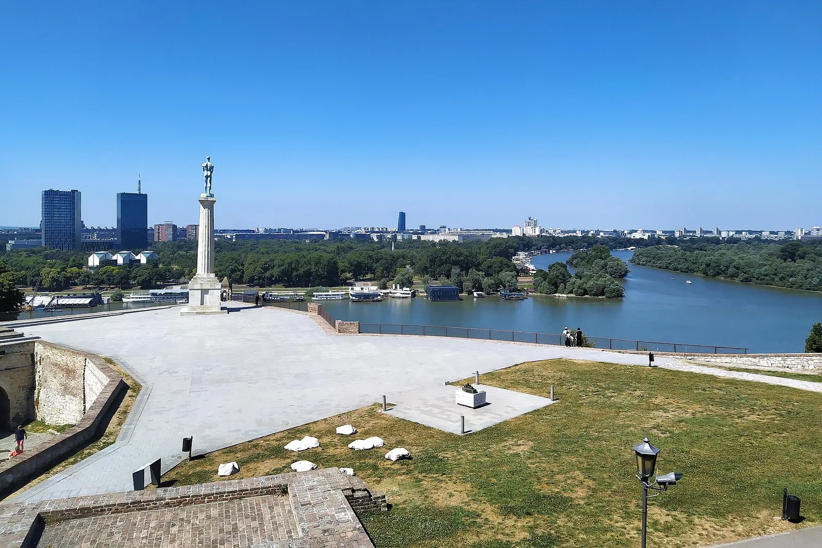 The confluence of the Sava and Danube seen from Kalemegdan Park