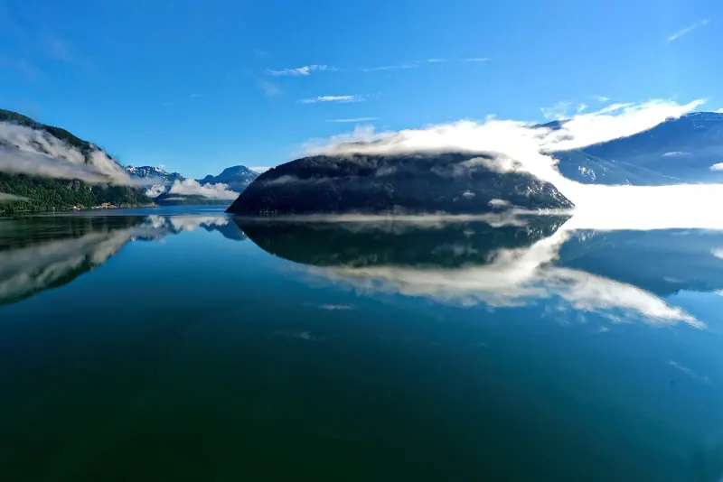 Morning mist lifting over the Hardangerfjord
