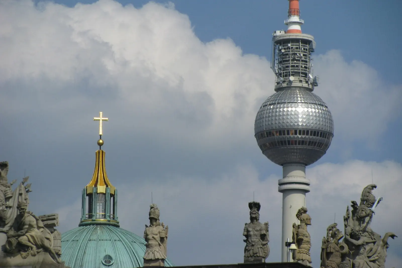 The TV Tower behind the Bode Museum on the Spree