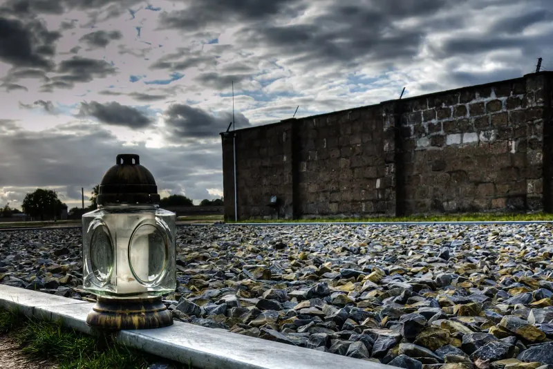 The memorial wall at Sachsenhausen