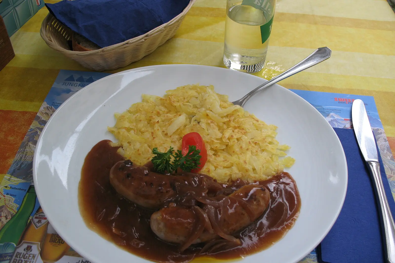 Sausage and potatoes on Bern's Rathausplatz