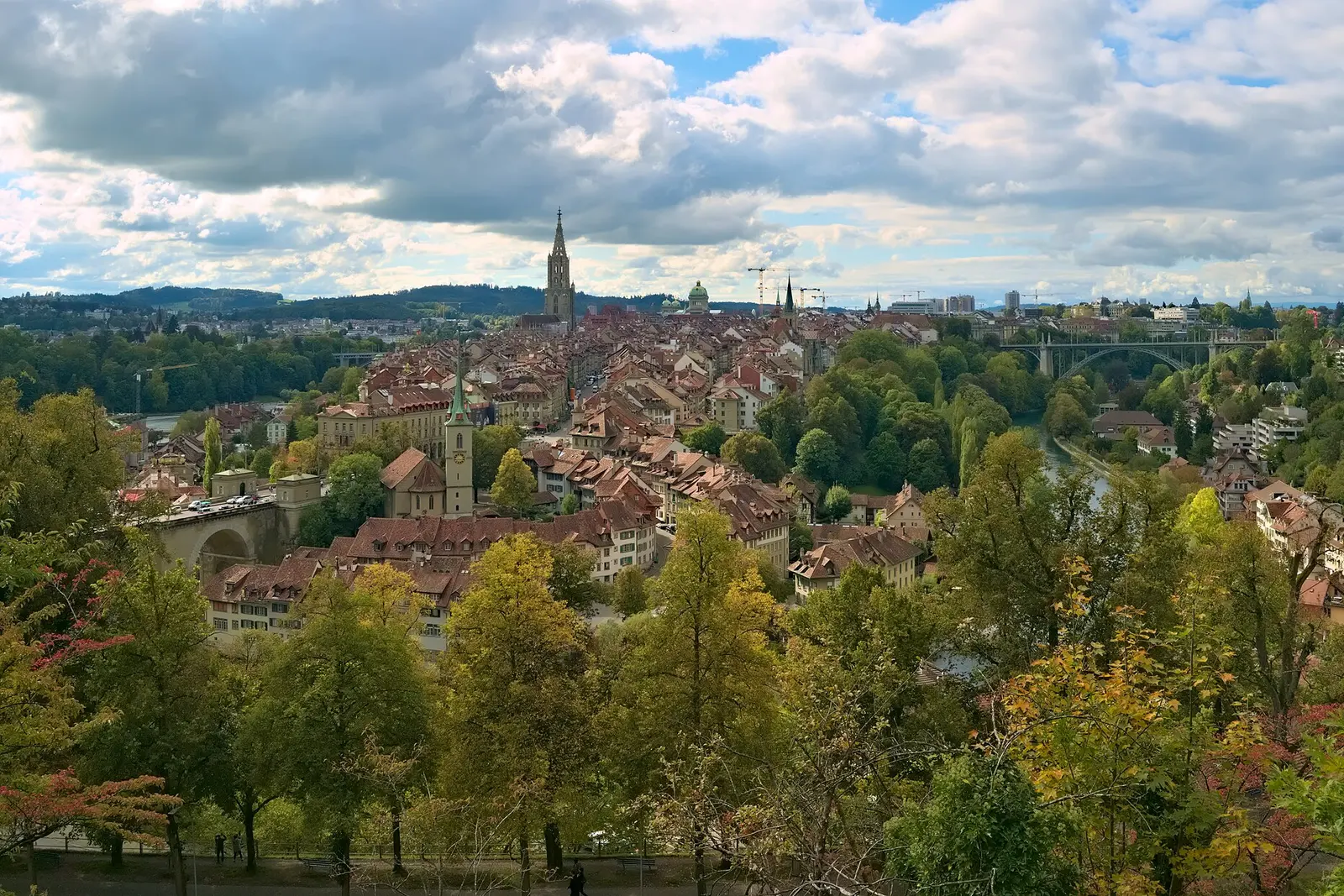 Bern's old town from the Rosengarten