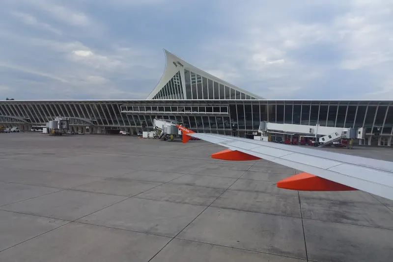 The Calatrava-designed terminal at Bilbao airport