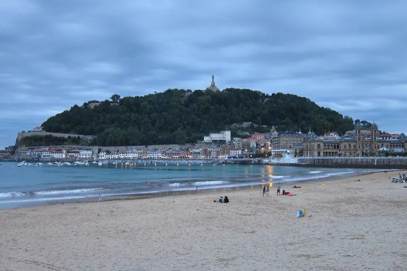 La Concha beach and Monte Urgull in San Sebastian