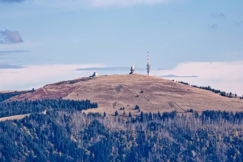 The bare summit of the Feldberg above the Black Forest