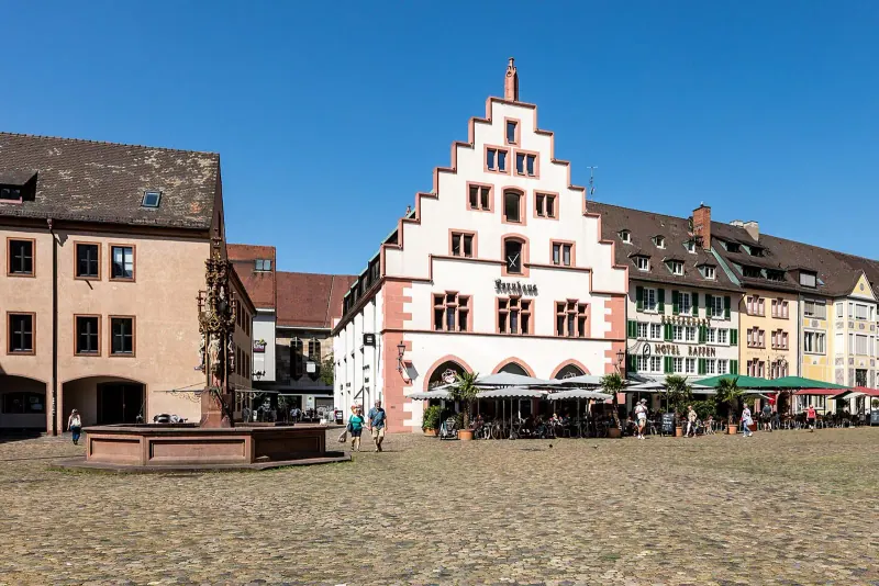 The Münsterplatz market square in Freiburg im Breisgau