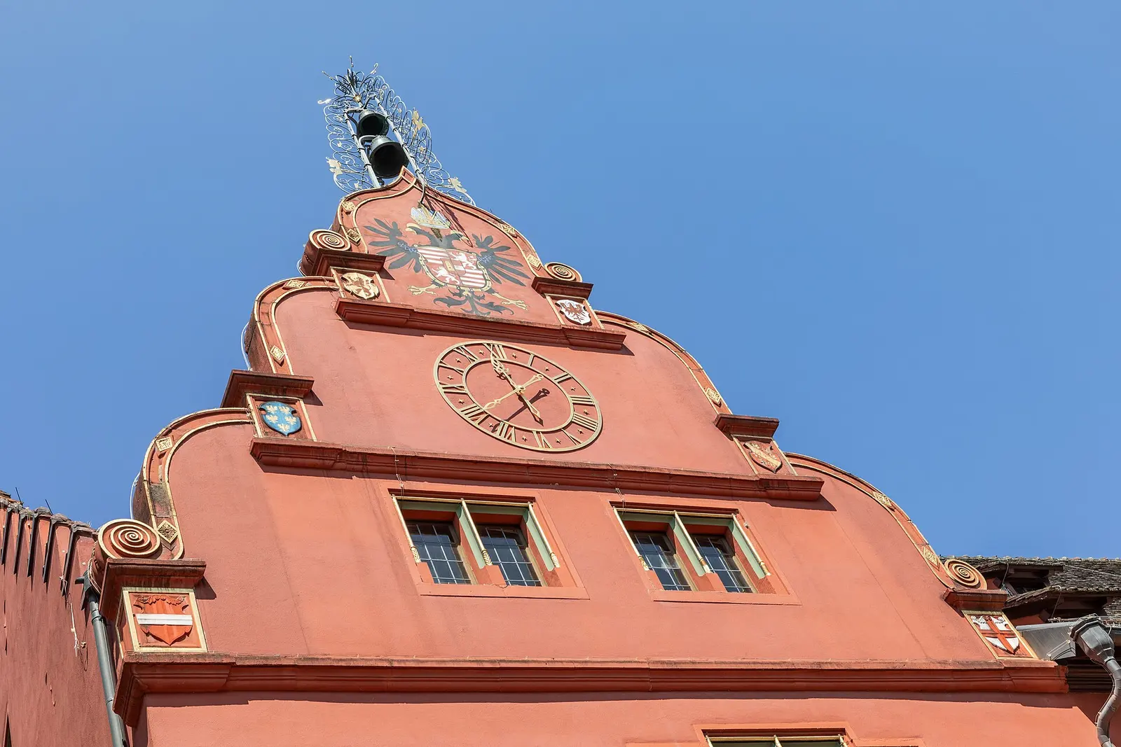 The red Old Town Hall in Freiburg im Breisgau