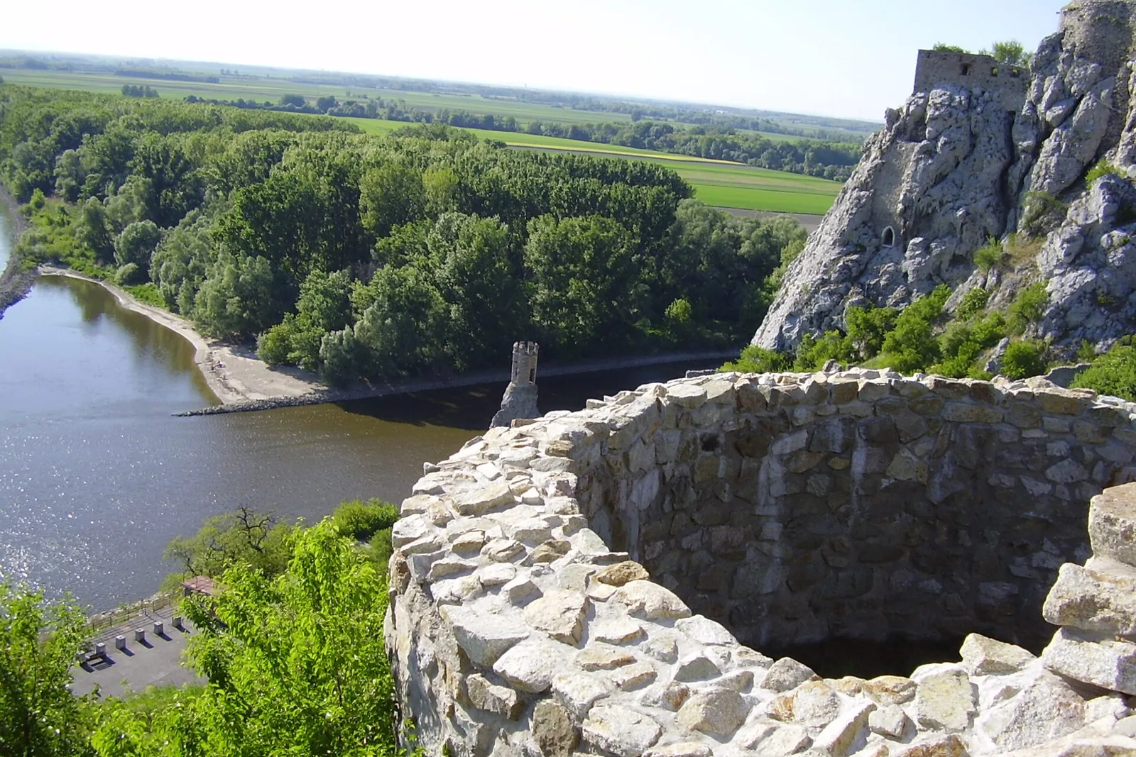 Devin castle ruins above the Danube-Morava confluence