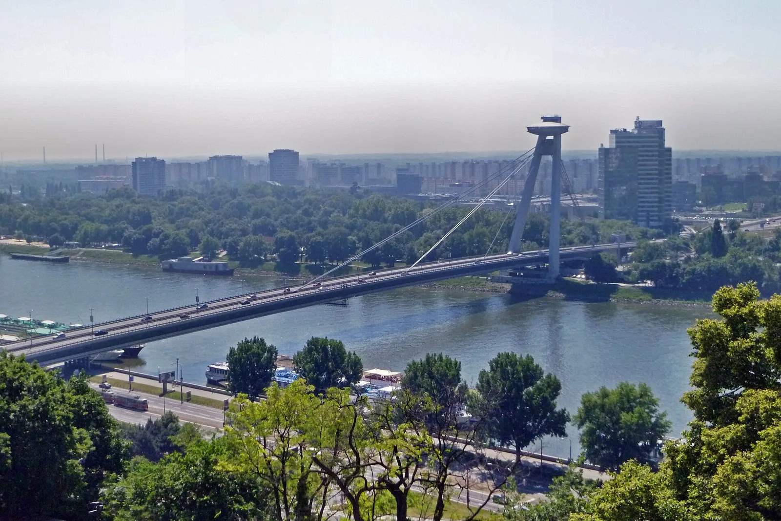 The UFO deck on the SNP bridge pylon over Bratislava