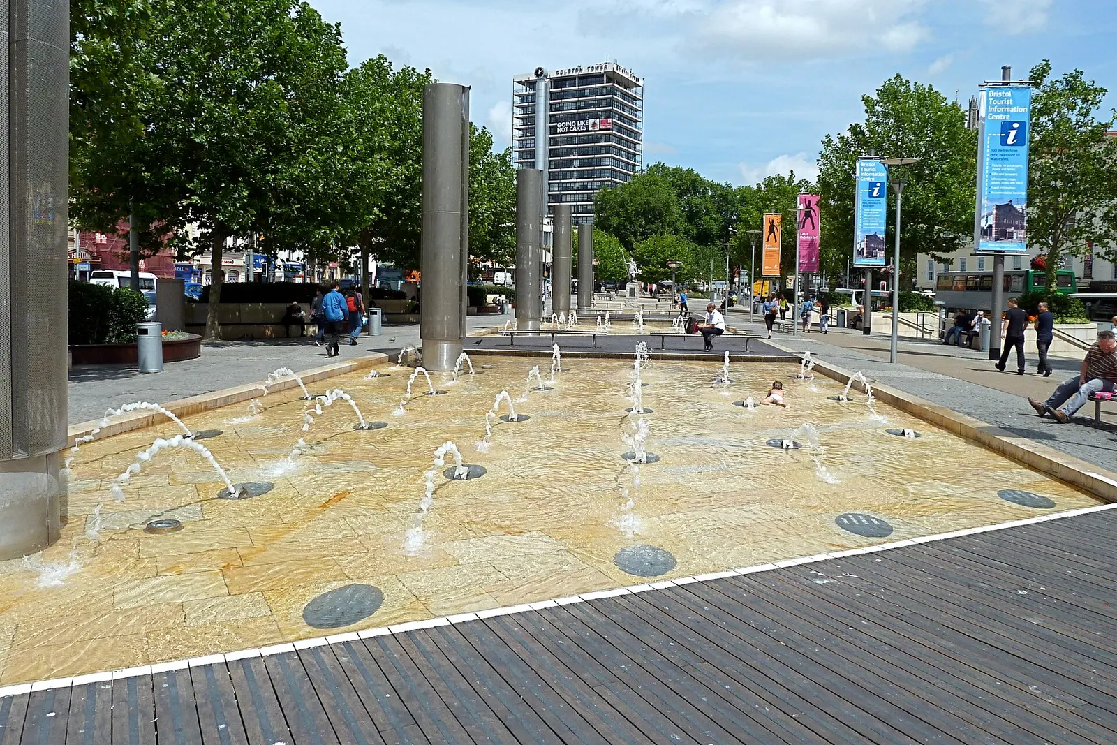 The Millennium fountains in Bristol city centre