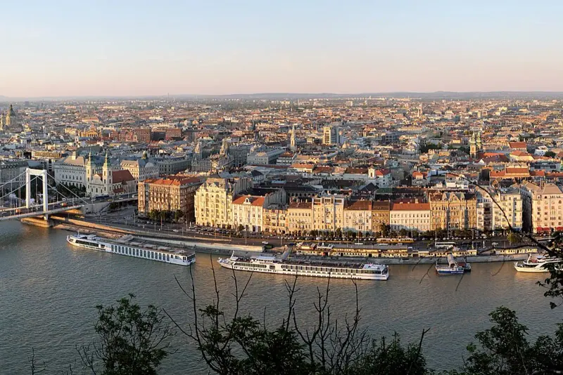 The Danube and its bridges through central Budapest