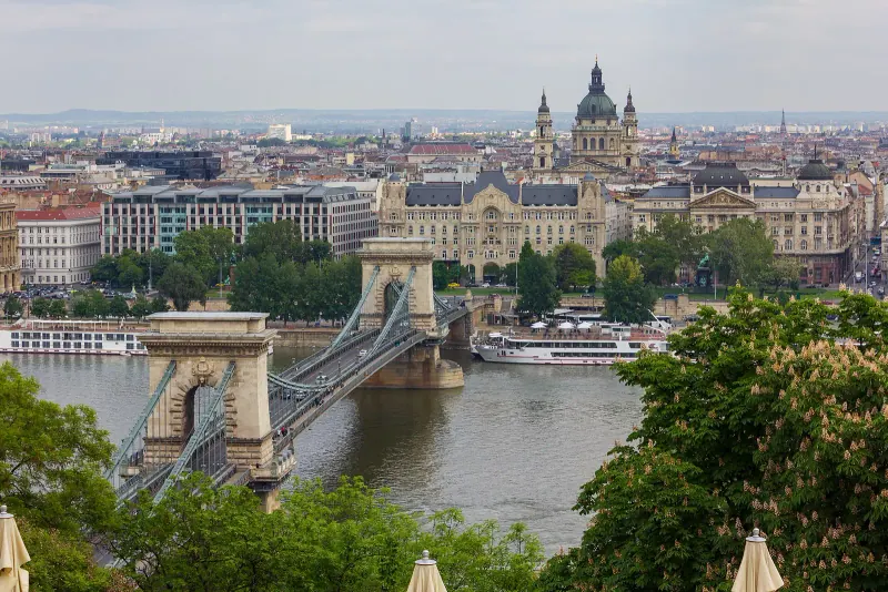 The Chain Bridge with Parliament behind it