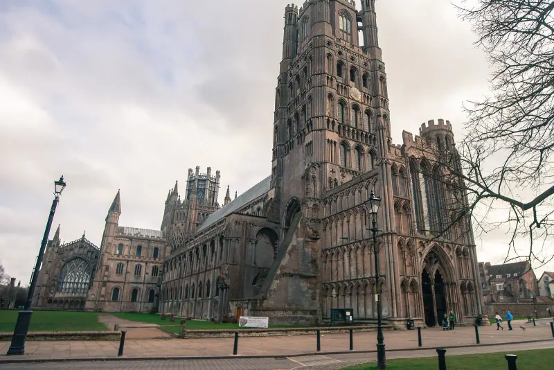 Ely Cathedral above the fen rooftops
