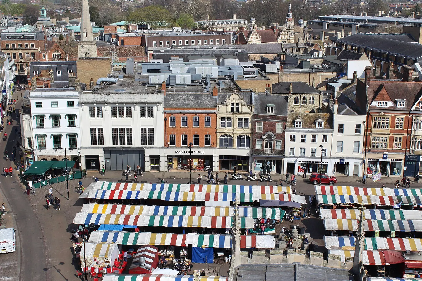Market stalls in Cambridge's market square