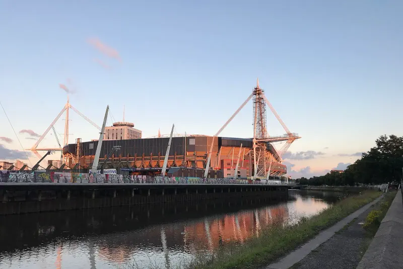 The Millennium Stadium and city centre in Cardiff