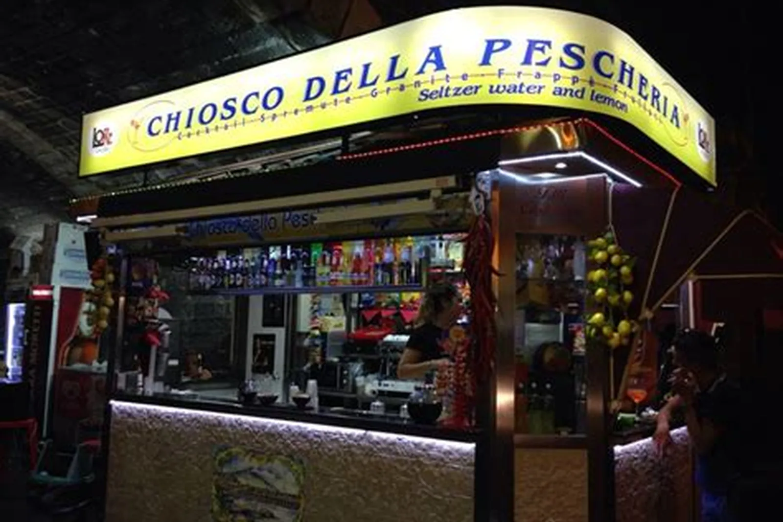 The Chiosco della Pescheria kiosk in Catania's fish market