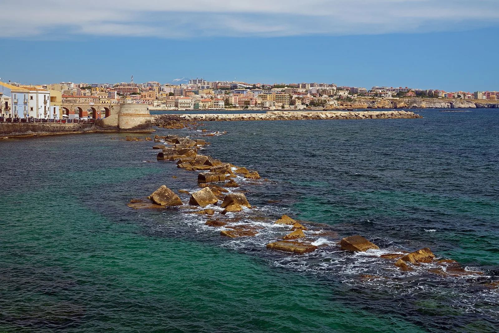 The Ortigia waterfront in Syracuse