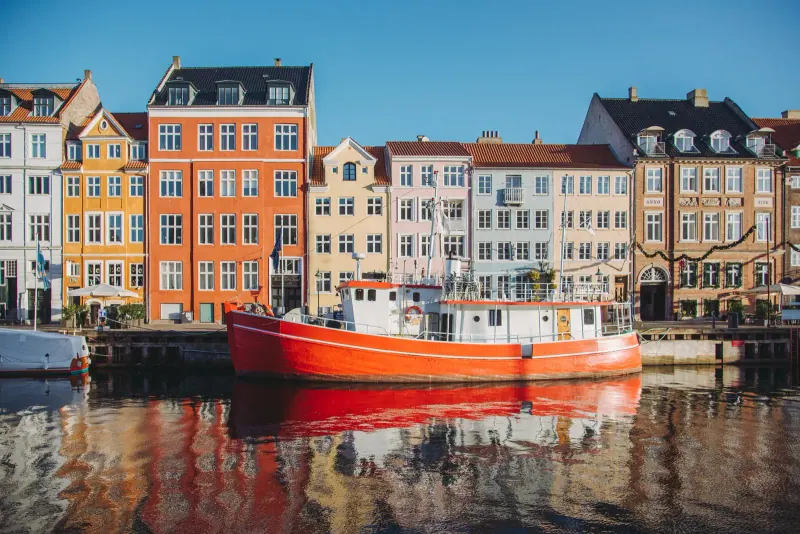 Nyhavn's colorful townhouse facades along the Copenhagen canal