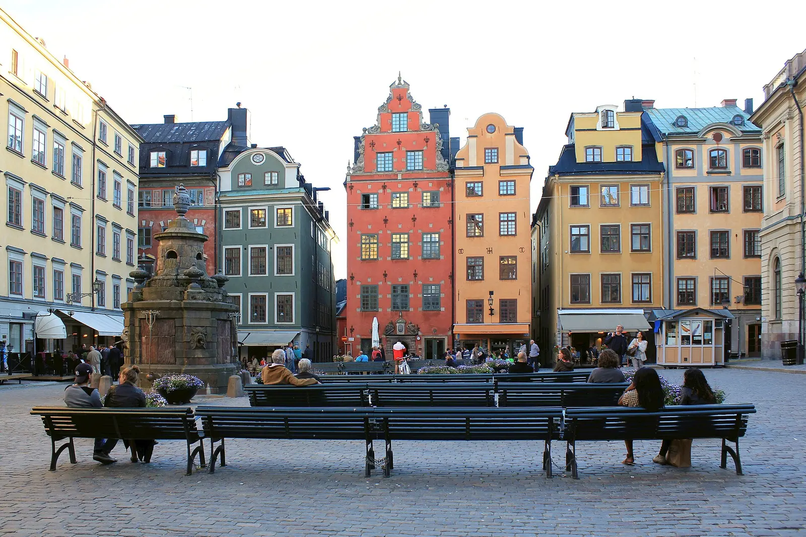 Colorful old town facades on Stortorget square in Gamla Stan, Stockholm