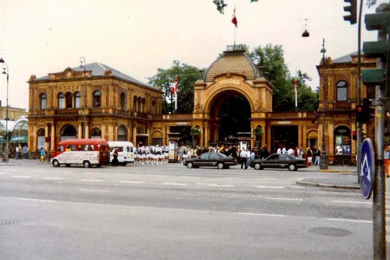 The main entrance arch of Tivoli Gardens in Copenhagen
