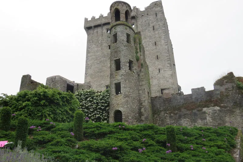 Blarney Castle keep above its gardens