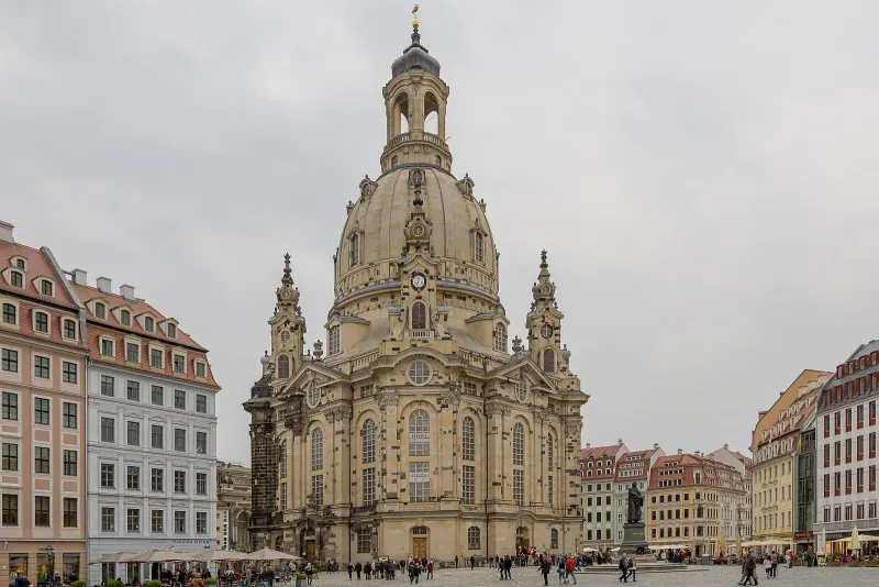 The Frauenkirche and rebuilt houses on the Neumarkt