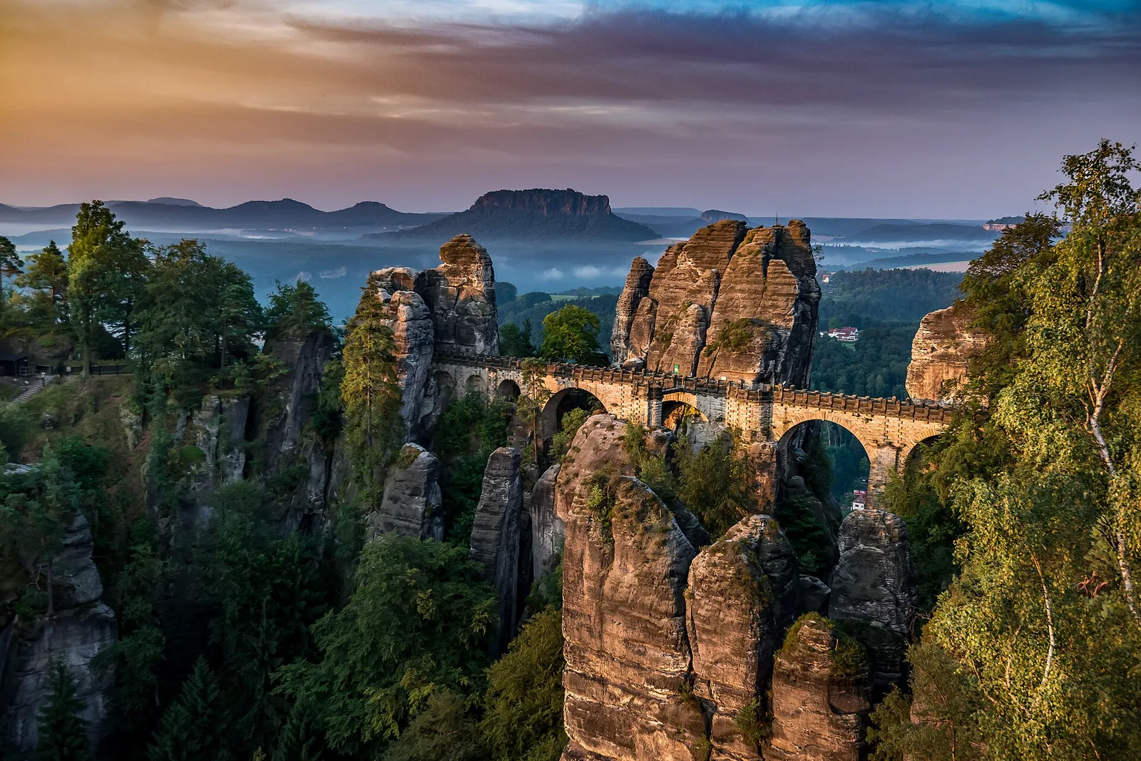 The Bastei rock bridge in Saxon Switzerland