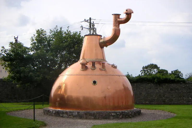 A copper pot still at the Old Jameson Distillery