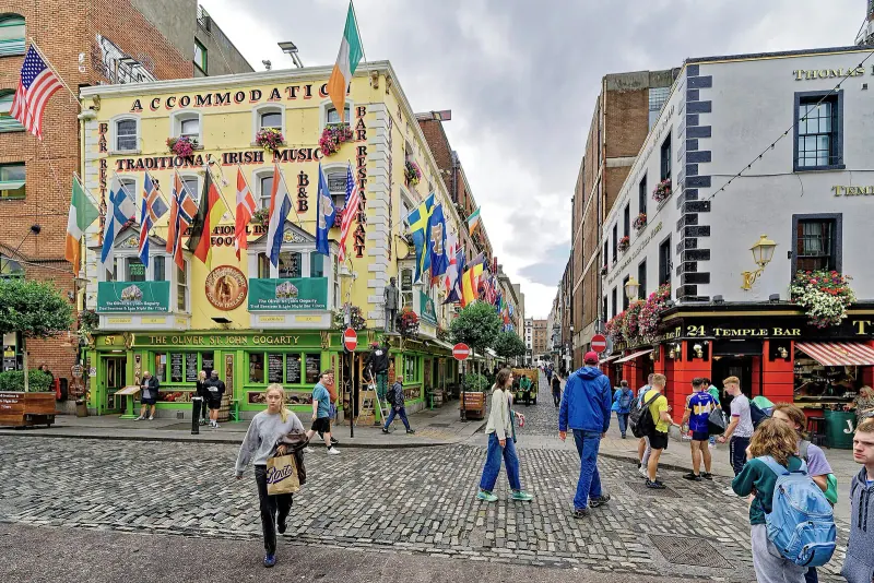 A street corner in Dublin's Temple Bar