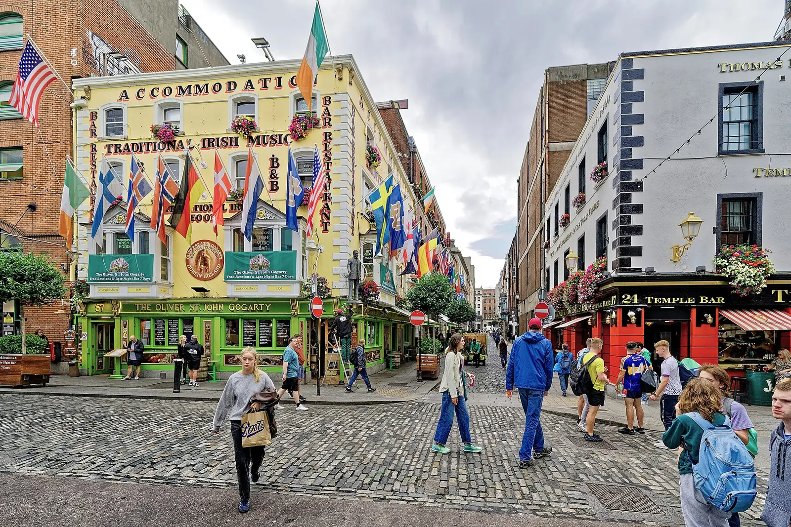 A street corner in Dublin's Temple Bar