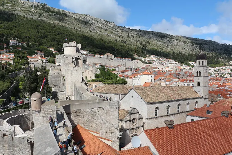 Dubrovnik old town rooftops seen from the city walls