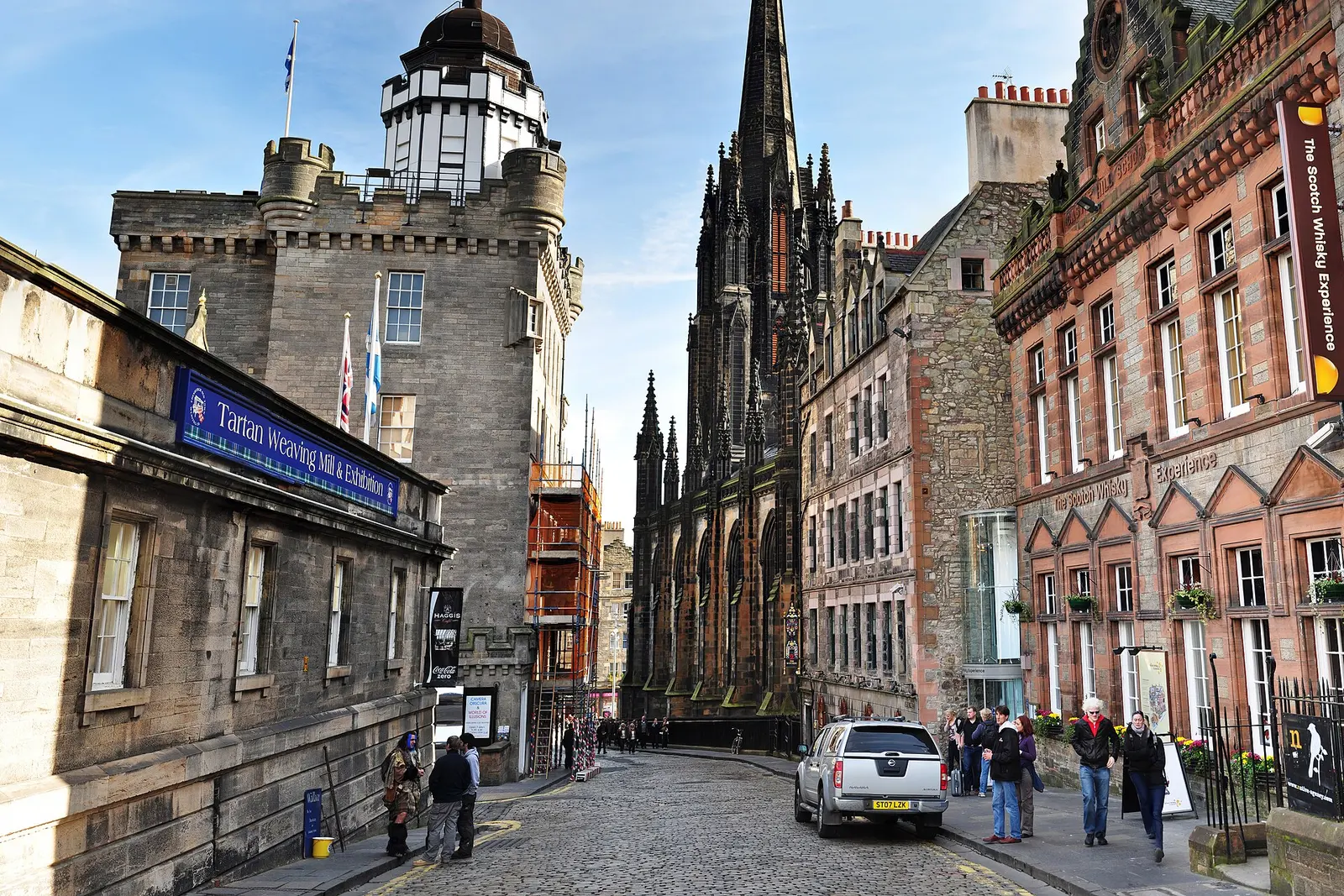 Buildings along the Royal Mile near Castlehill in Edinburgh