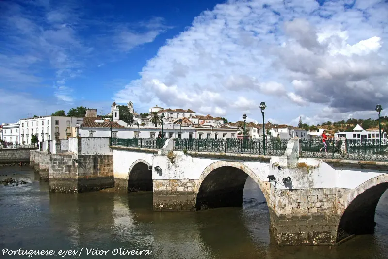 Tavira's Roman bridge over the Gilao river